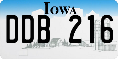 IA license plate DDB216