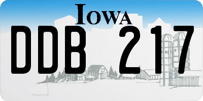 IA license plate DDB217
