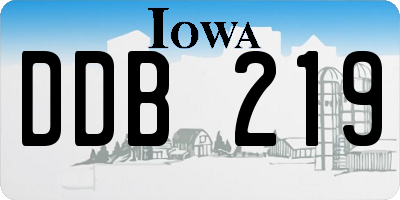 IA license plate DDB219