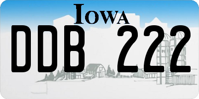 IA license plate DDB222