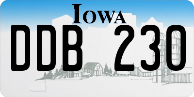 IA license plate DDB230