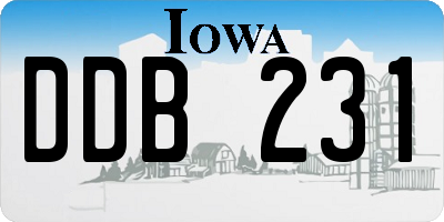 IA license plate DDB231