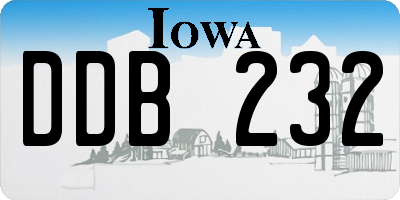 IA license plate DDB232