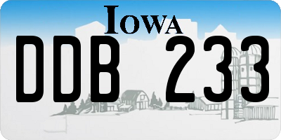 IA license plate DDB233