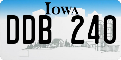 IA license plate DDB240