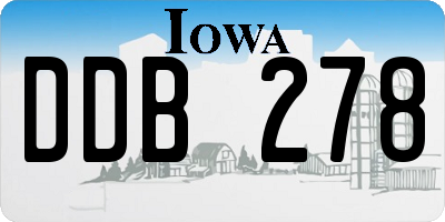 IA license plate DDB278