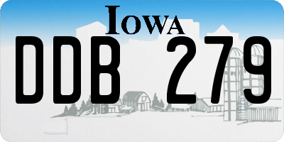 IA license plate DDB279