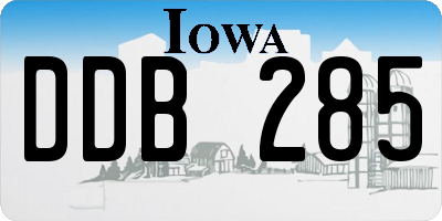 IA license plate DDB285