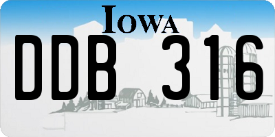 IA license plate DDB316