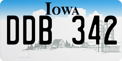 IA license plate DDB342