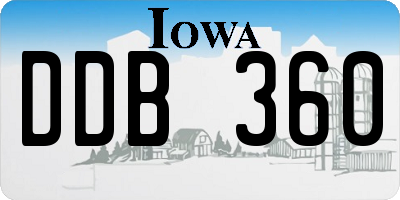 IA license plate DDB360
