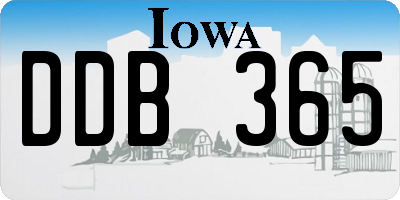 IA license plate DDB365