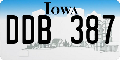 IA license plate DDB387