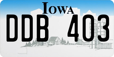 IA license plate DDB403