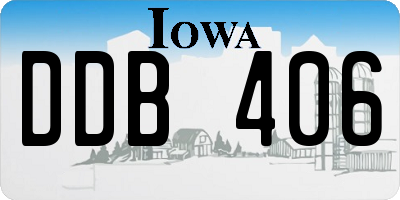 IA license plate DDB406