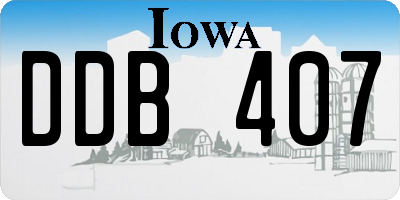 IA license plate DDB407