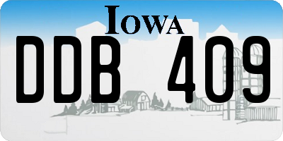 IA license plate DDB409