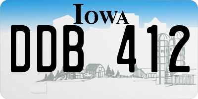 IA license plate DDB412