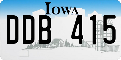 IA license plate DDB415
