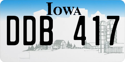 IA license plate DDB417