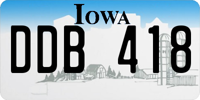 IA license plate DDB418