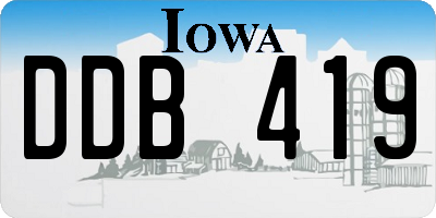 IA license plate DDB419