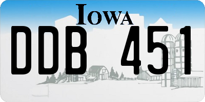 IA license plate DDB451