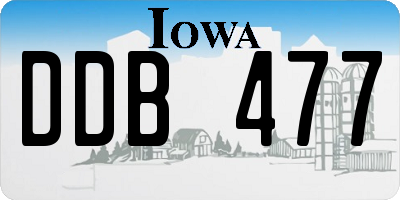 IA license plate DDB477