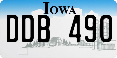 IA license plate DDB490