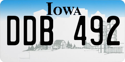 IA license plate DDB492