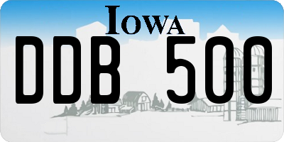 IA license plate DDB500