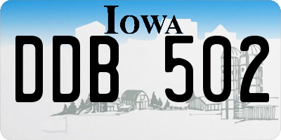 IA license plate DDB502