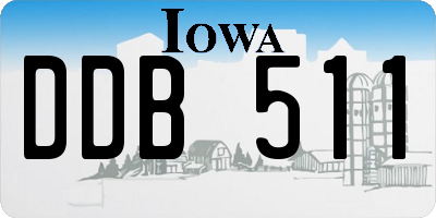 IA license plate DDB511