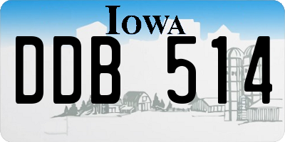IA license plate DDB514