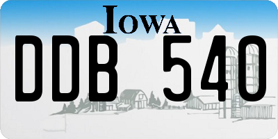 IA license plate DDB540
