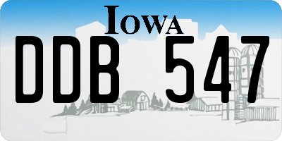 IA license plate DDB547