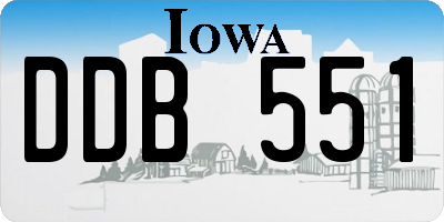 IA license plate DDB551