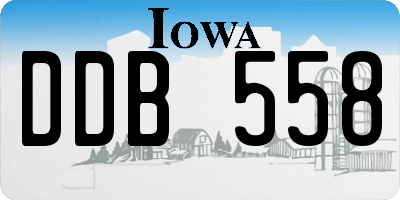 IA license plate DDB558
