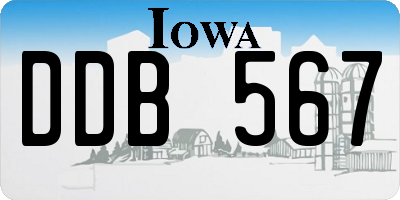 IA license plate DDB567