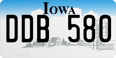 IA license plate DDB580