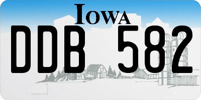 IA license plate DDB582