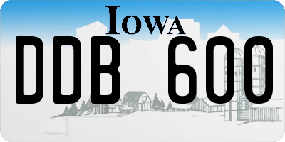 IA license plate DDB600