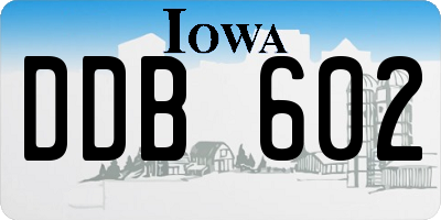 IA license plate DDB602