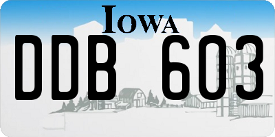 IA license plate DDB603