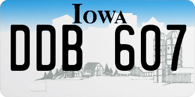IA license plate DDB607