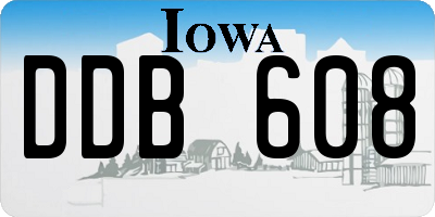 IA license plate DDB608