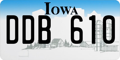 IA license plate DDB610