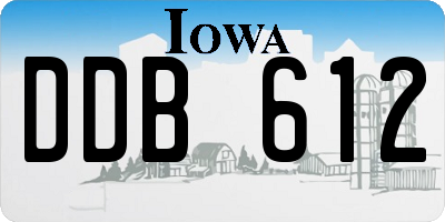 IA license plate DDB612