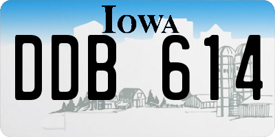 IA license plate DDB614
