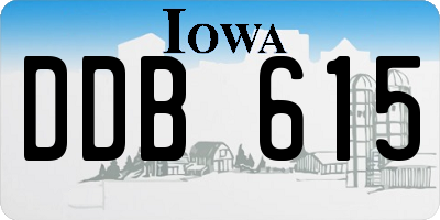 IA license plate DDB615